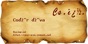 Csór Éva névjegykártya